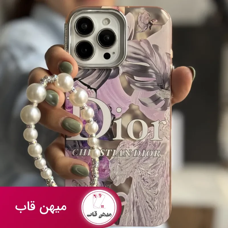 قاب موبایل آیفون دیور صورتی برگ انجیری