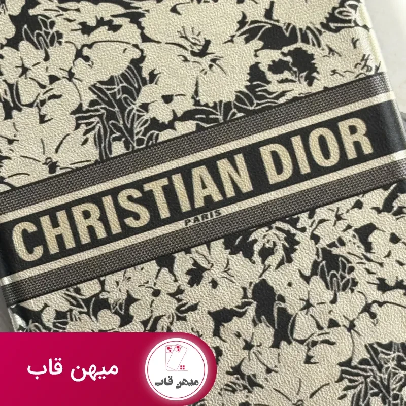 قاب موبایل آیفون دیور گلدار نقره ای محافظ لنزدار