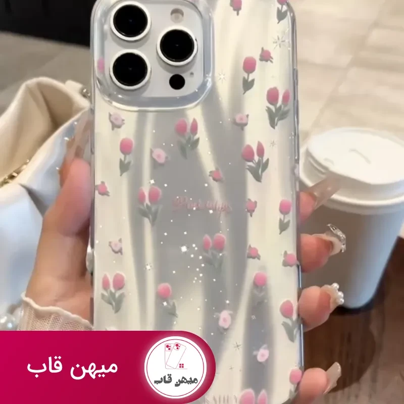 قاب گوشی دخترانه آیفون لاله تولیپس
