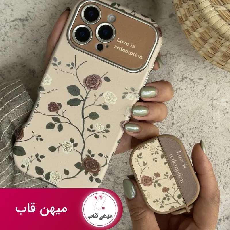 قاب موبایل دخترانه آیفون گل رز لاو