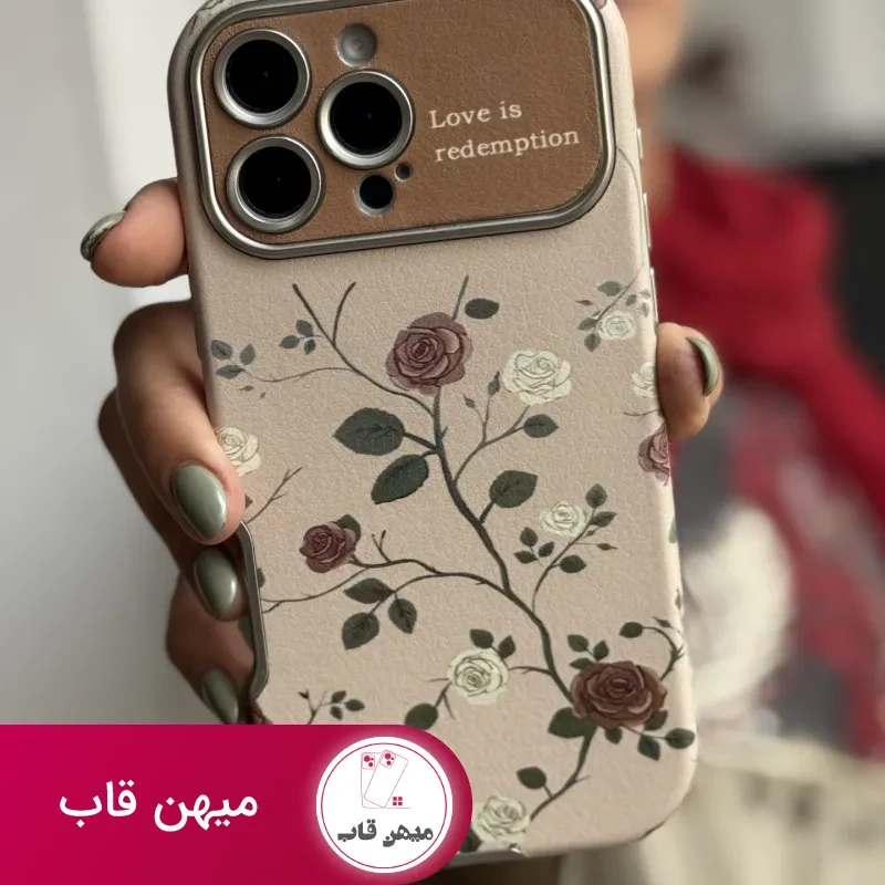 قاب موبایل دخترانه آیفون گل رز لاو