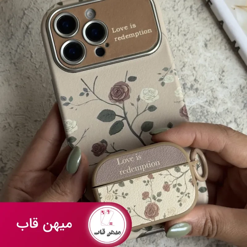قاب موبایل دخترانه آیفون گل رز لاو