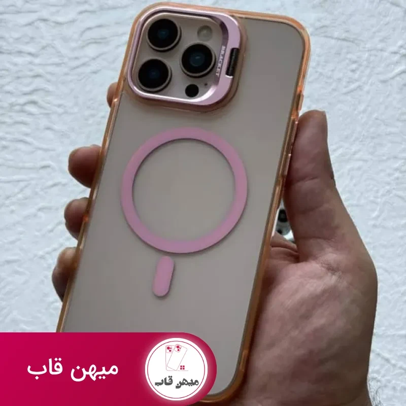 قاب شفاف استندشو براکت به همراه مگسیف برای آیفون BRACKET