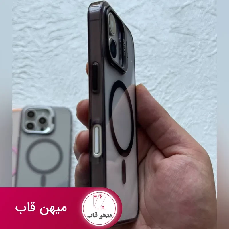قاب شفاف استندشو براکت به همراه مگسیف برای آیفون BRACKET