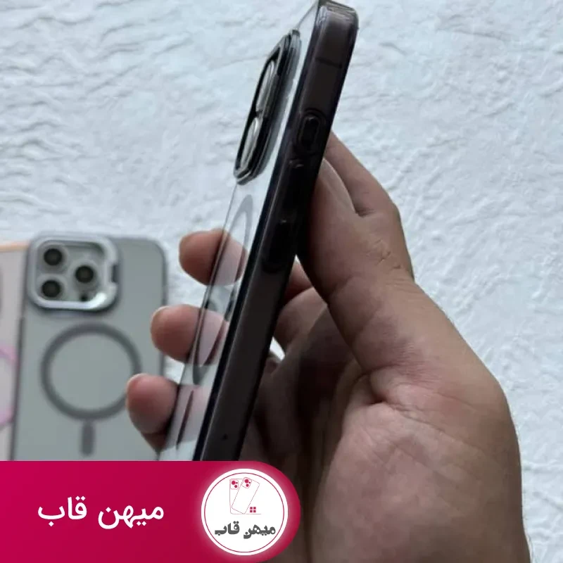 قاب شفاف استندشو براکت به همراه مگسیف برای آیفون BRACKET