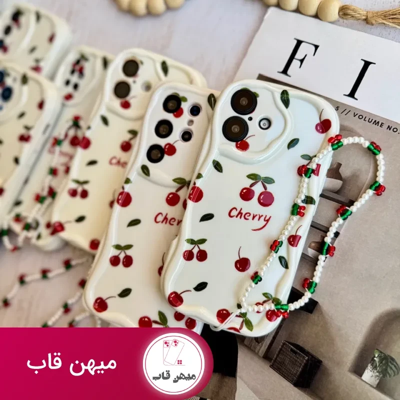 قاب گوشی دخترانه Cherry با آویز