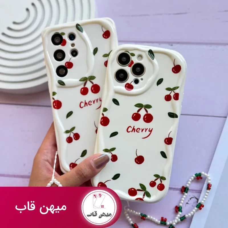 قاب گوشی دخترانه Cherry با آویز