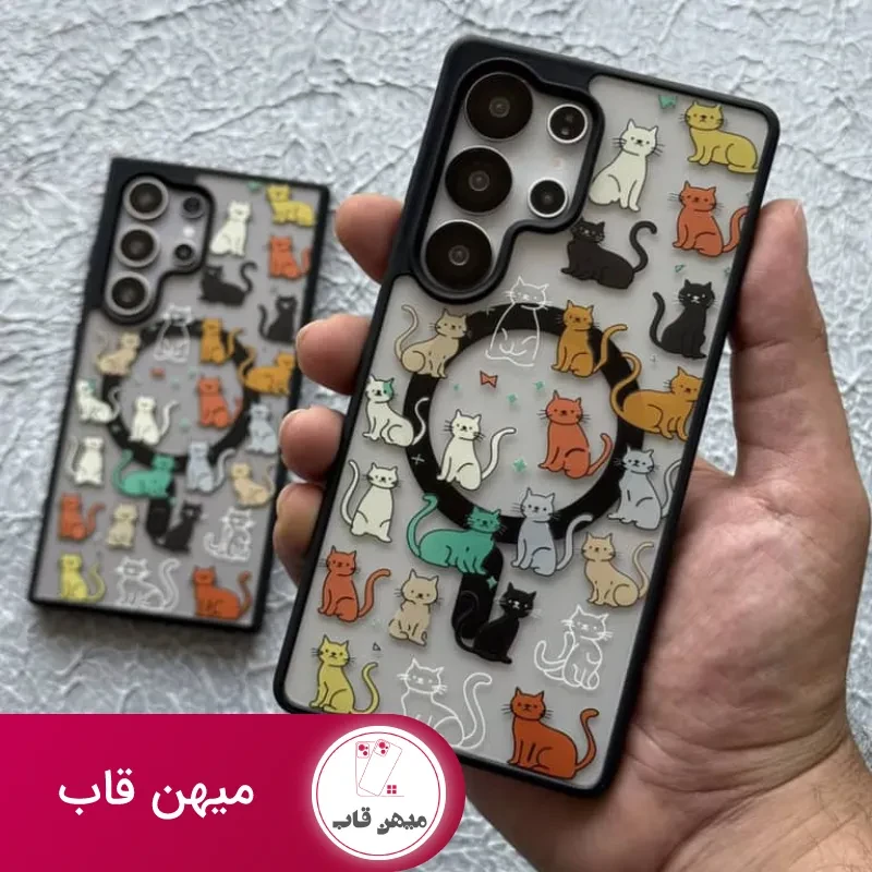 قاب گربه های رنگی مگ سیف دار سامسونگ