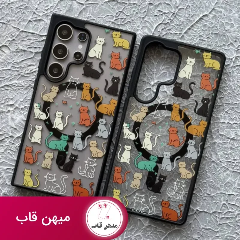 قاب گربه های رنگی مگ سیف دار سامسونگ