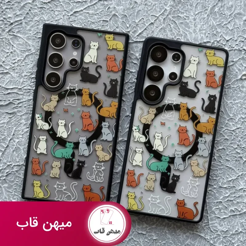 قاب گربه های رنگی مگ سیف دار سامسونگ