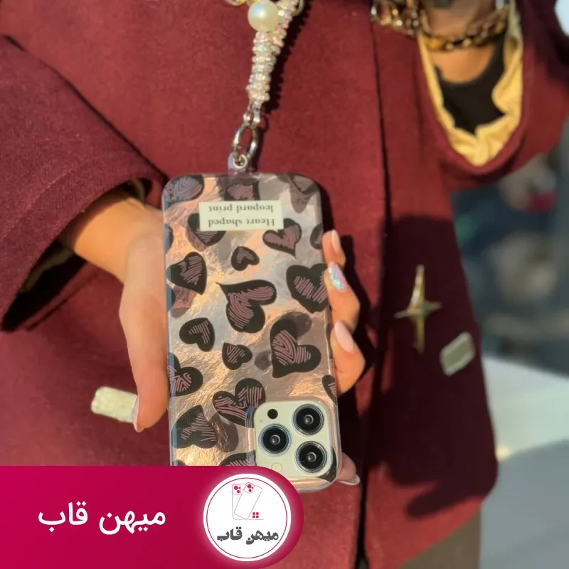 قاب گوشی آیفون Leopard Heart بدون بند