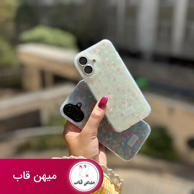 قاب گوشی آیفون يخي ريبون و گل آيفوني