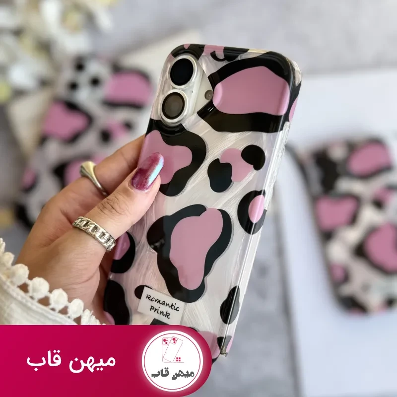 قاب آیفون پلنگی Romantic Pink
