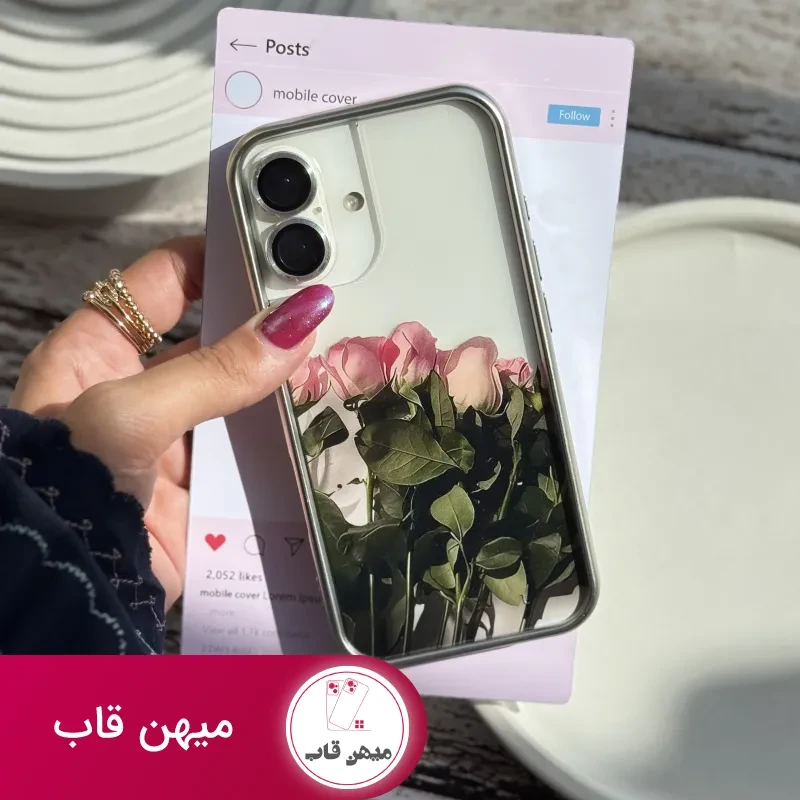 قاب گل رز صورتی