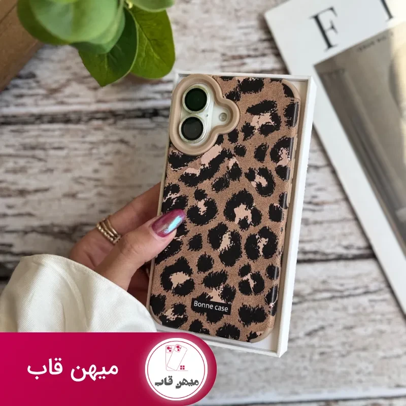 قاب گوشی آیفون پلنگی قهوه ای Bonne Case