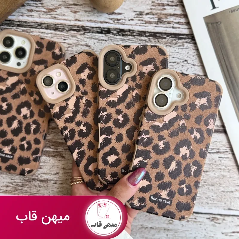قاب گوشی آیفون پلنگی قهوه ای Bonne Case