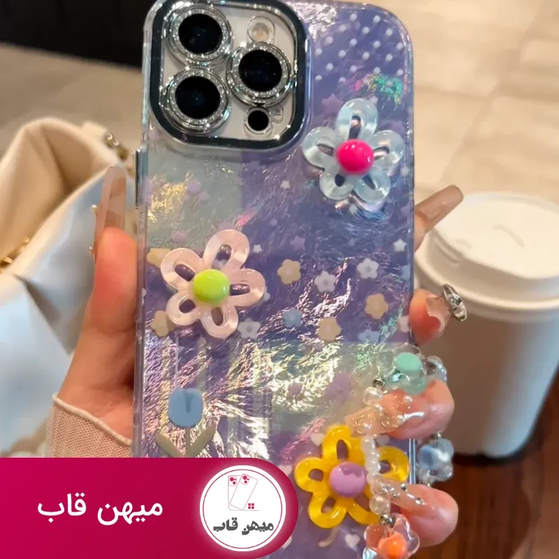 قاب گوشی گلهای پاستیلی رنگی