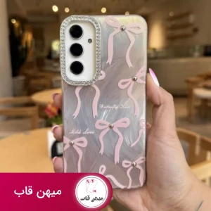 قاب گوشی Pink ribbon روبان صورتی نگین دار