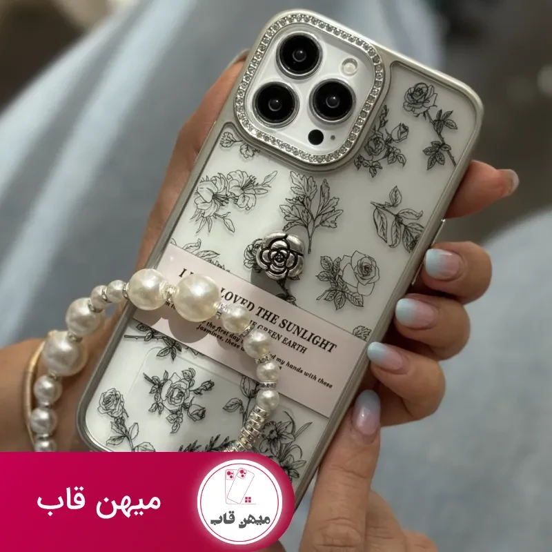 قاب موبایل آیفون گل فلاورز سان لایت + بندست