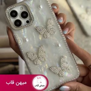 قاب موبایل آیفون سه پروانه دور نگین