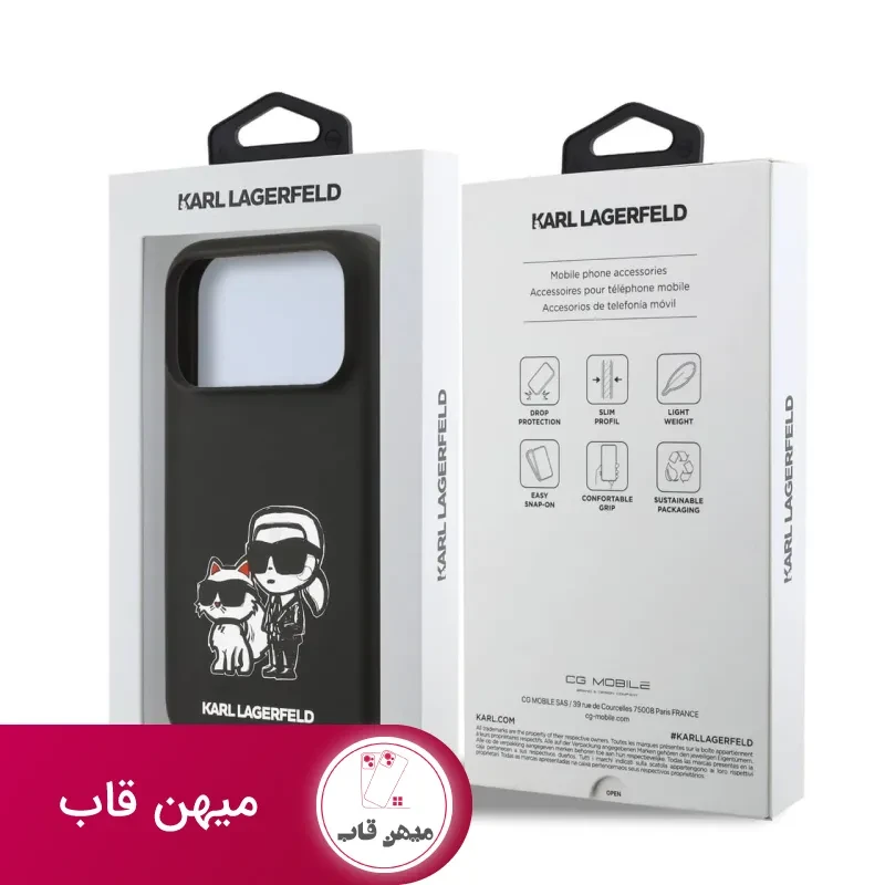 قاب کارل لاگرفلد Karl Lagerfeld در کنار گربه مشکی