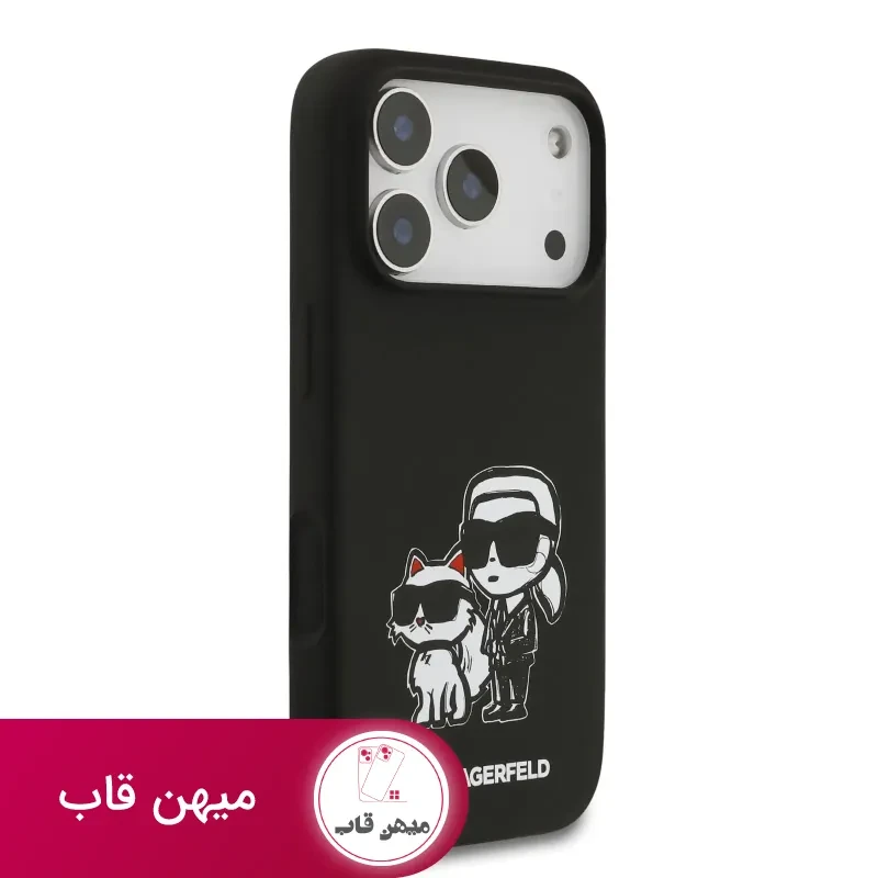 قاب کارل لاگرفلد Karl Lagerfeld در کنار گربه مشکی