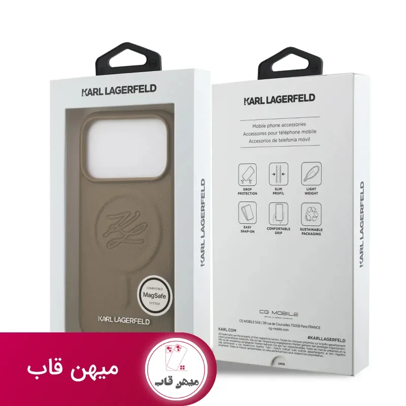 قاب کارل لاگرفلد Karl Lagerfeld چرمی با مگ سیف