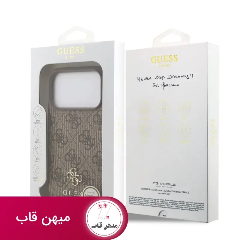 قاب Guess Magsafe گس طرح دار دو لوگو