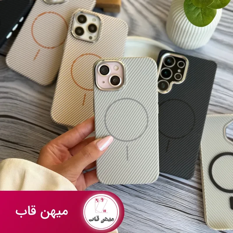 قاب آیفون Carbon Magsafe با پک Q Series