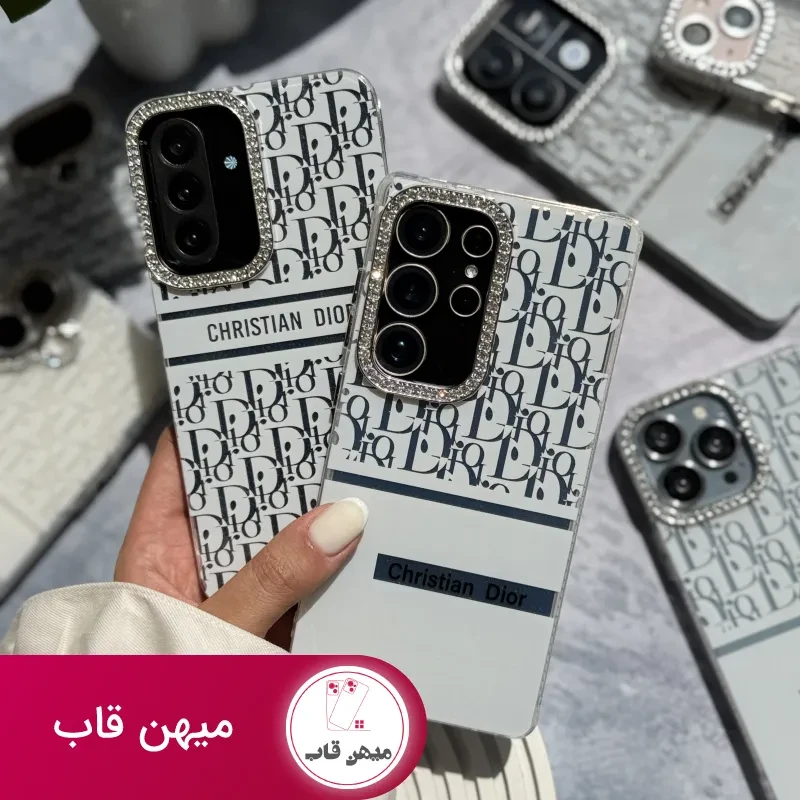 قاب سامسونگ و شیائومی White Christian Dior دور لنز نگین