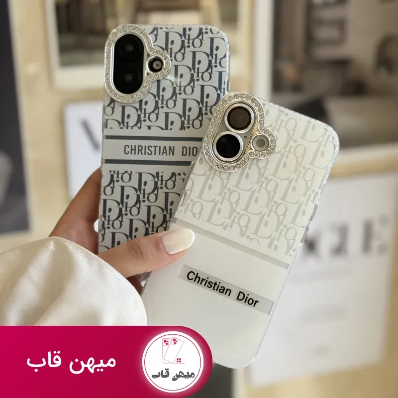 قاب آیفون White Christian Dior دور لنز نگین