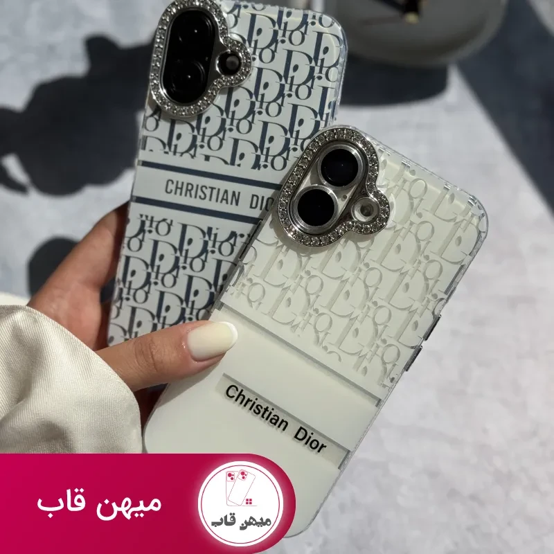 قاب آیفون White Christian Dior دور لنز نگین