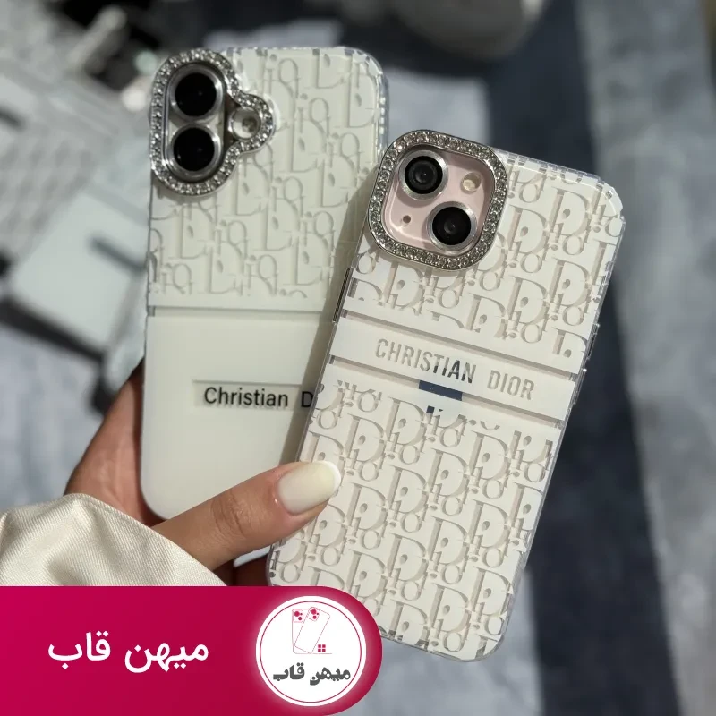 قاب آیفون White Christian Dior دور لنز نگین