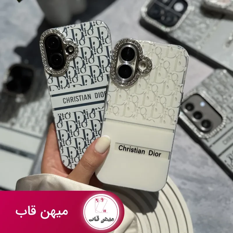 قاب آیفون White Christian Dior دور لنز نگین
