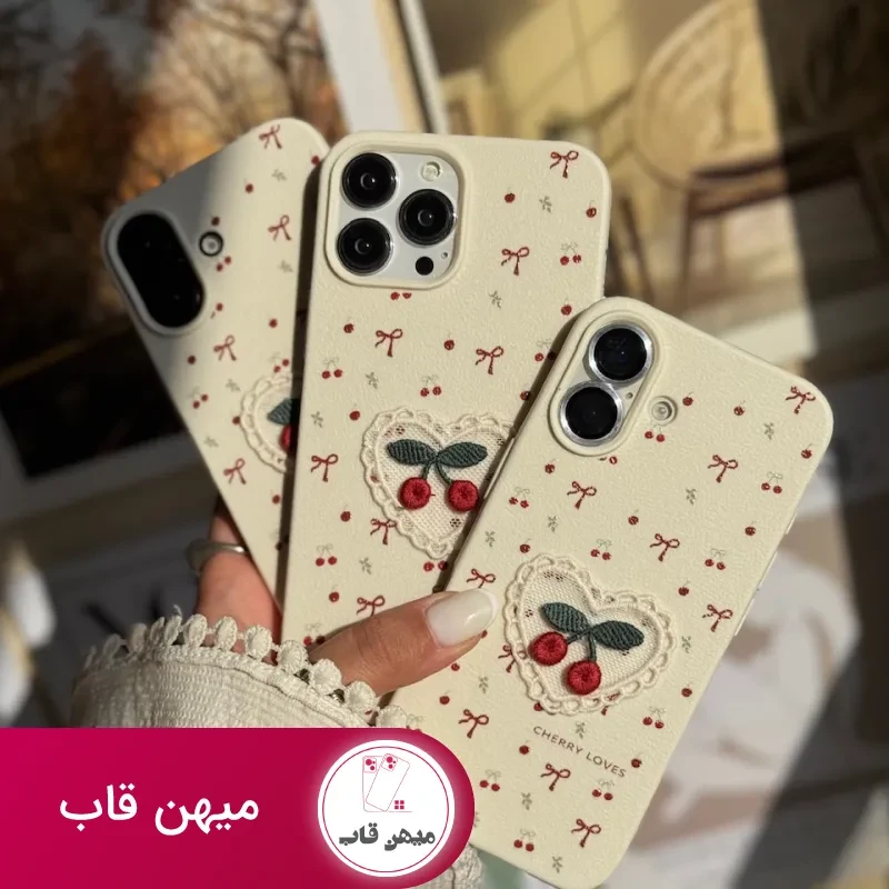 قاب گوشی چرم Cherry Loves