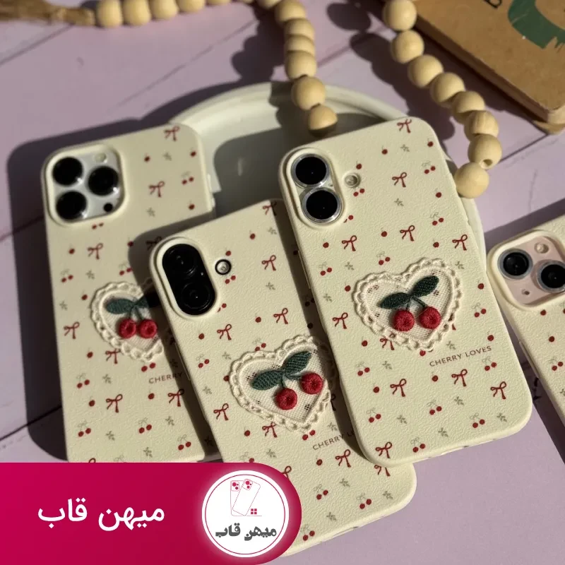 قاب گوشی چرم Cherry Loves