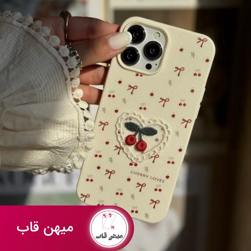قاب گوشی چرم Cherry Loves