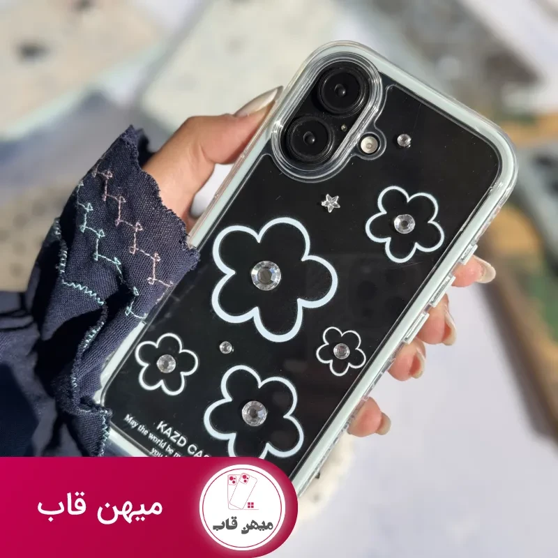 قاب گل آبی نگین دار