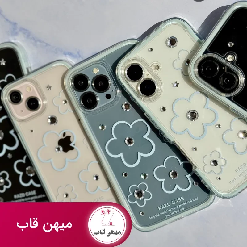 قاب گل آبی نگین دار