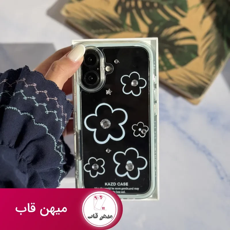 قاب گل آبی نگین دار