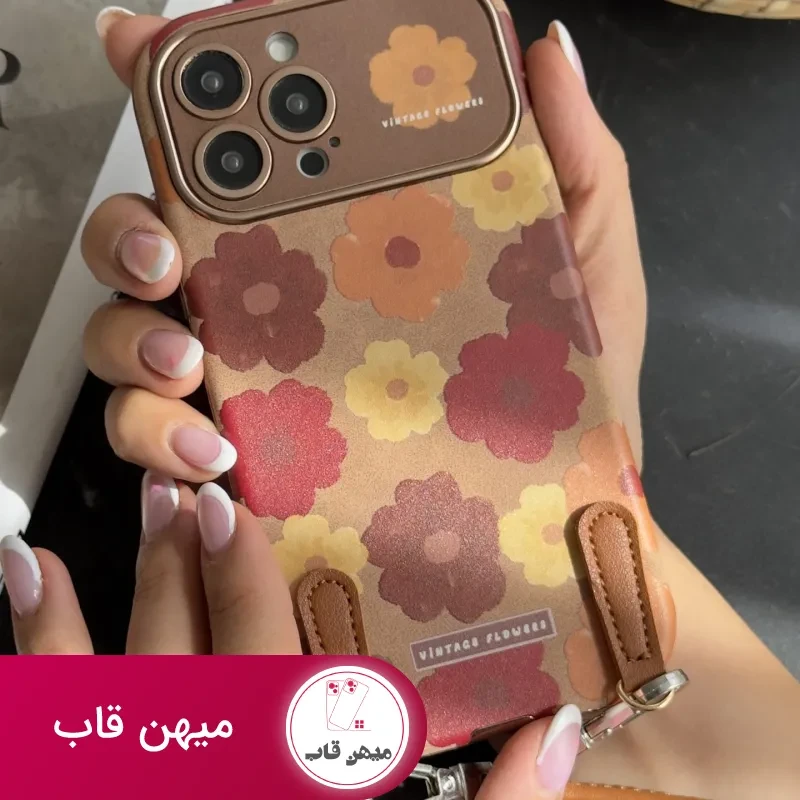 قاب موبایل آیفون قاب گل وینتیج فلاور بندی