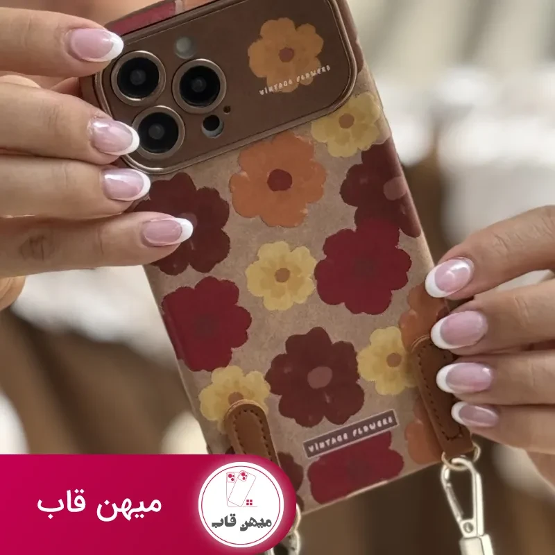 قاب موبایل آیفون قاب گل وینتیج فلاور بندی