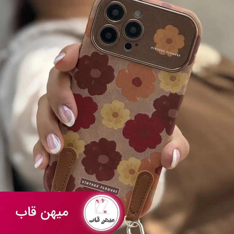 قاب موبایل آیفون قاب گل وینتیج فلاور بندی
