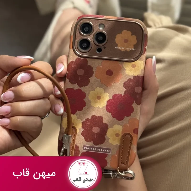 قاب موبایل آیفون قاب گل وینتیج فلاور بندی
