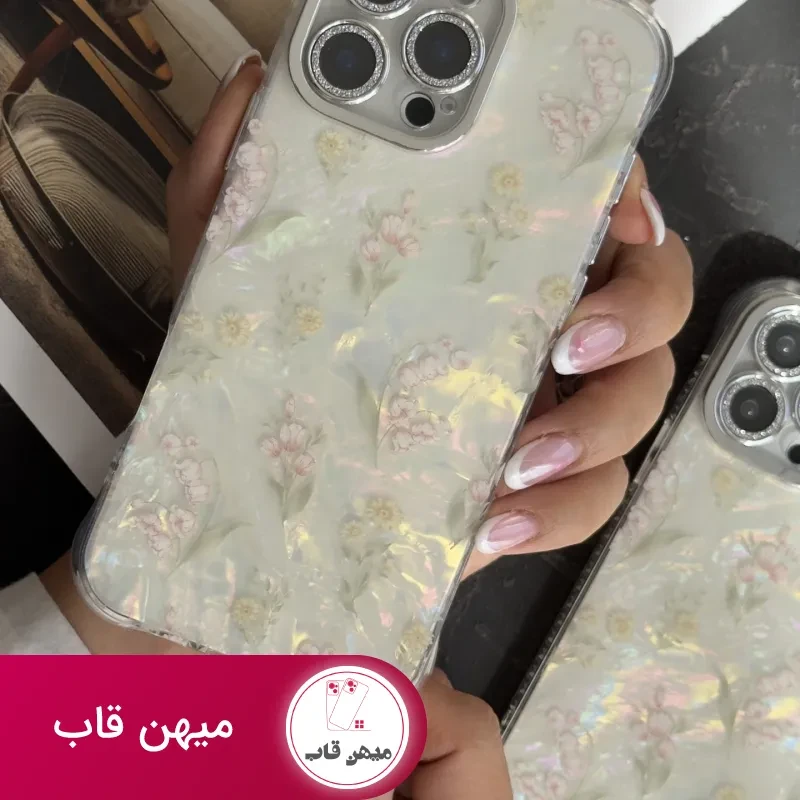 قاب موبایل آیفون باغ ژاپنی صدفی انگلیش هوم