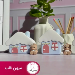 کاور ایرپاد سیلیکونی خونه با آویز خرسی