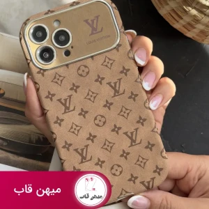 قاب موبایل آیفون لویی ویتون مخملی فونتی قهوه ای