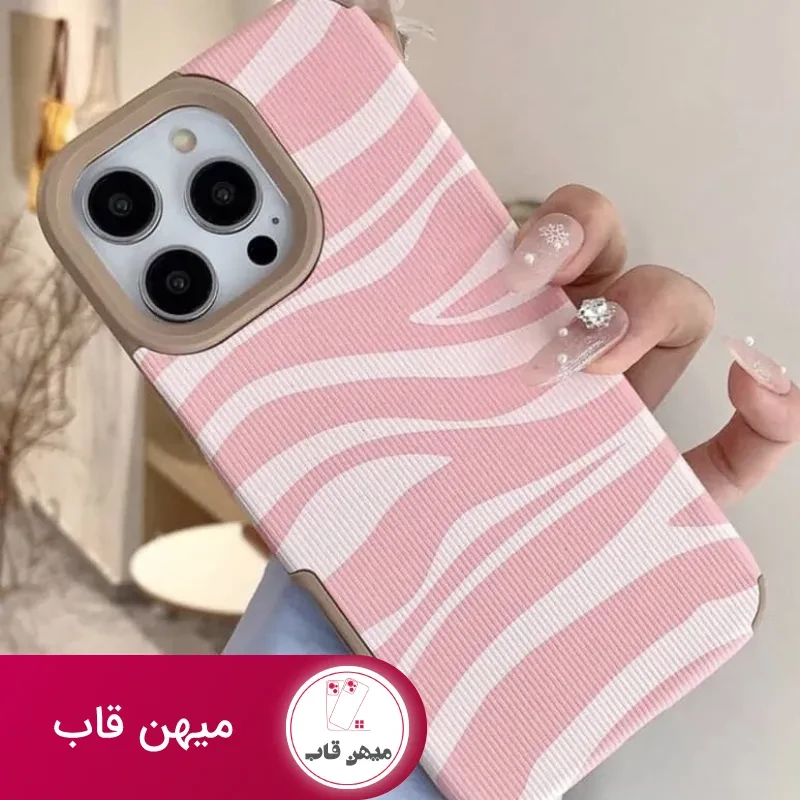 قاب آیفون کبریتی زبرا صورتی