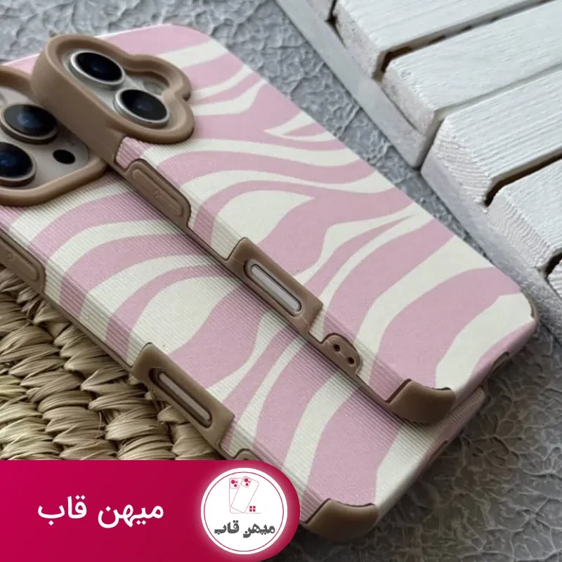 قاب آیفون کبریتی زبرا صورتی