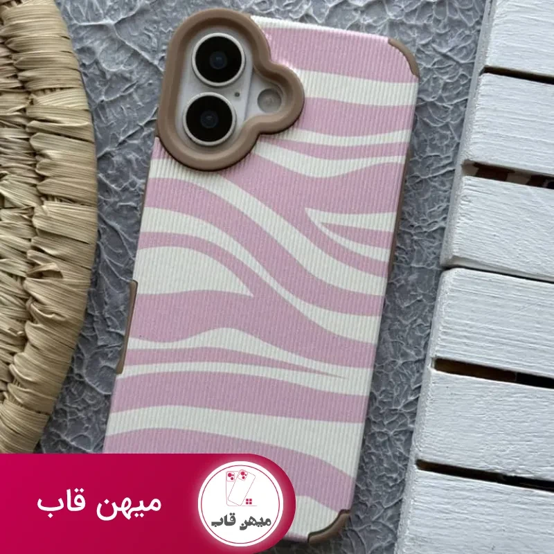 قاب آیفون کبریتی زبرا صورتی